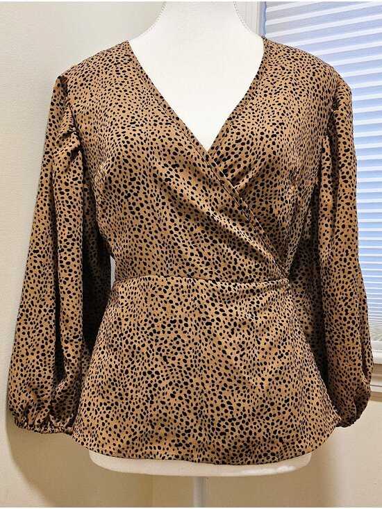 Reset By Jane Tops - Reset by Jane Cheetah Print Wrap Blouse (M)
